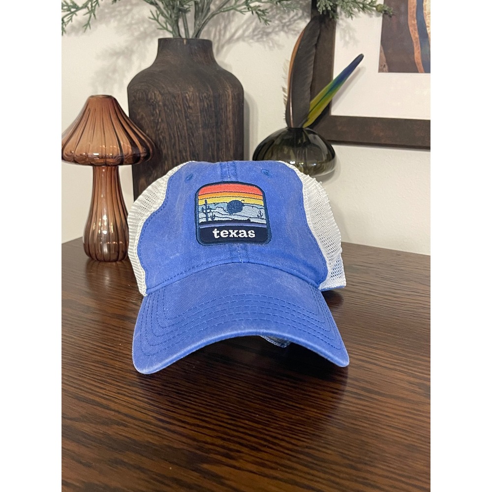 Home Free Texas Baseball Hat Retro Desert Sunset Patch Blue Mesh Back Adjustable